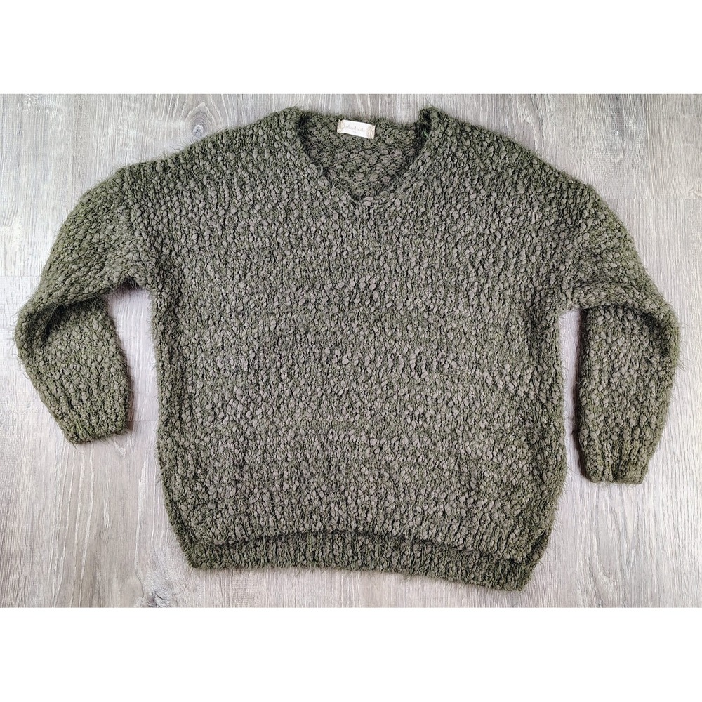 Altar'd State Green Popcorn Knit Sweater Women's Textured Cozy S/M C8221